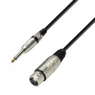 Adam Hall Cables K3 MFP 0600 Cavo Microfono XLR femmina a Jack mono da 6,3 mm 6 m