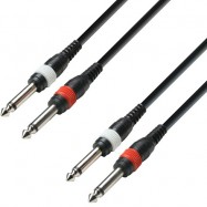 Adam Hall Cables K3TPP0300 Cavo 2 x Jack mono 6,3 mm a 2 x Jack mono 6,3 mm 3 mt