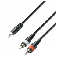 Adam Hall Cables K3 YWCC 0300 Cavo Audio Jack stereo da 3,5 mm a 2 x RCA maschio 3 m