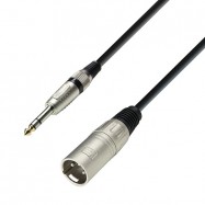 Adam Hall Cables K3BMV0100 Cavo Microfono XLR Maschio/Jack 6,3 Stereo 1mt