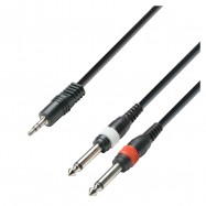 Adam Hall Cables K3YWPP0600 Cavo Jack stereo da 3,5 mm a 2 x Jack mono da 6,3 mm 6 mt