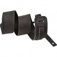 EKO GBU Strap Leather Plus Black Tracolla in Pelle per Chitarra e Basso Nera