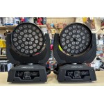 Wisdom XC5106 Coppia Testa mobile Wash Led 360W (36×10Watt) RGBW con Flight Case Usato