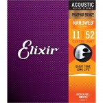 Elixir 16027 Nanoweb Custom Light 011/052 Cordiera per Chitarra Acustica Phosphor Bronze