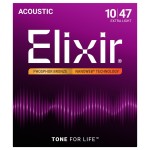 Elixir 16002 Nanoweb Extra Light 010/047 Cordiera per Chitarra Acustica Phosphor Bronze