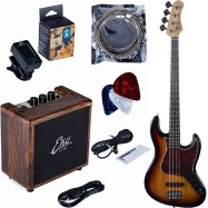 Eko JB-100 Pack Sunburst Kit Basso elettrico 4 corde con accessori Sunburst