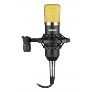 Vonyx CM400 Microfono a condensatore da studio Nero/Oro con Sospensione