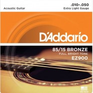 D'addario EZ900 Cordiera per Acustica American Bronze 85/15 Wound Extra Light 010-050