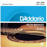 D'addario EZ910 Cordiera per Acustica American Bronze 85/15 Light 011-052