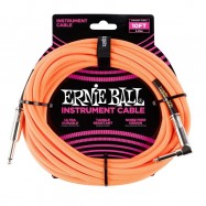 Ernie Ball 6079 Cavo Intrecciato per Strumenti Jack 3.05 m Neon Orange