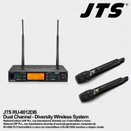 JTS RU-8012DB Radiomicrofono Doppio Palmare (UHF 614-650 MHZ) 100 mt