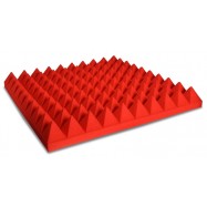 Pannello Fonoassorbente Piramidale 6 cm D35 50 X 50 Colore Rosso