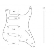PartsPlanet ST62 WBW - Battipenna per chitarra elettrica tipo Strato - Bianco