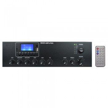 Amplificatore PA 120W A 6 Zone Con Bluetooth, USB, Radio FM/DAB+ E 4 Ingressi Microfono XLR - Per Negozi, Feste, Karaoke