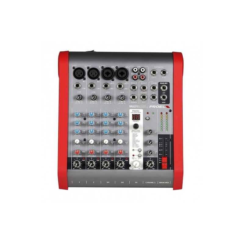 borsa Proel M602FX mixer professionale 6 canali/2bus con effetti 